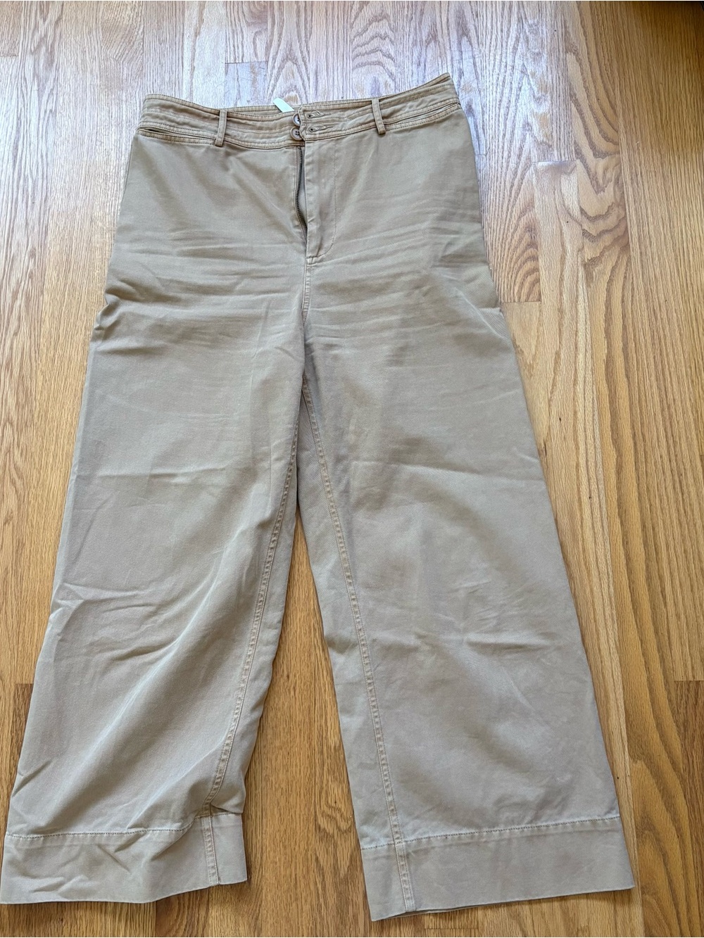 Apiece Apart Wide-Leg Cotton Pants in Khaki